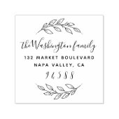 ファミリ名手書き文字スクリプト差出人住所 セルフインキングスタンプ (デザイン)