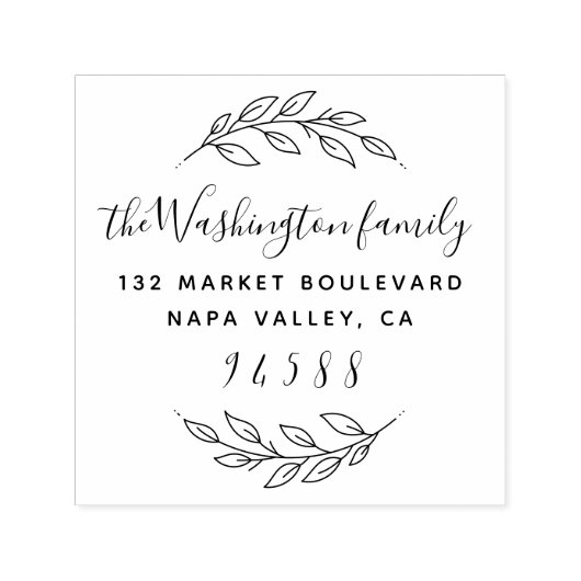 ファミリ名手書き文字スクリプト差出人住所 セルフインキングスタンプ (デザイン)