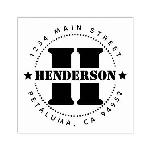 ファミリ名文字の作成差出人住所 ラバースタンプ (インプリント)