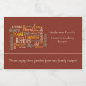 ファミリ名燃えたアンバーレシピことわざギフト フードラベル (シングルラベル)