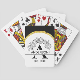 ファミリ名白黒フローラ モノグラムの トランプ