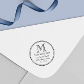 ファミリ名縁どモノグラムの丸住所 セルフインキングスタンプ