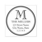 ファミリ名縁どモノグラムの丸住所 セルフインキングスタンプ (デザイン)