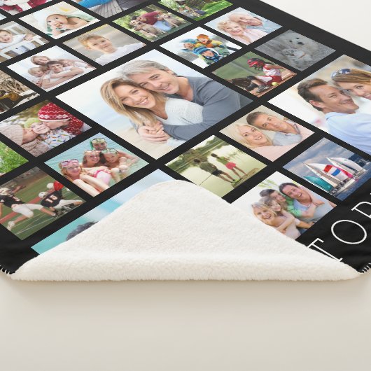 ファミリ名27フォトコラージュカスタムカラー シェルパブランケット (3/4)