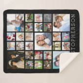 ファミリ名27フォトコラージュカスタムカラー シェルパブランケット (正面(横))