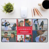 ファミリ名8フォトコラージュ赤 デスクマット