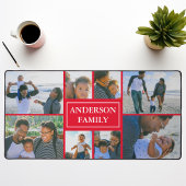 ファミリ名8フォトコラージュ赤 デスクマット