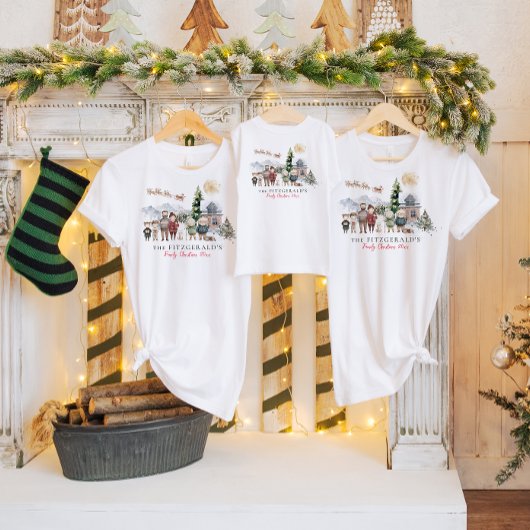 ファミリ名 | かわいい家族の懇親会クリスマス Tシャツ