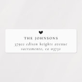 ファミリ名、ハートおよび差出人住所カスタム ラベル (デザイン1)