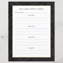 [ファミリ名]メニュープランナー | ヴィンテージブラックフローラ