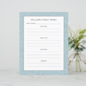 [ファミリ名]メニュープランナー | ヴィンテージ青フローラ (スタンド正面)