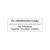 ファミリ名+住所+三角形ラバースタンプ セルフインキングスタンプ (デザイン)