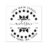 ファミリ名、独自のラウンド差出人住所の作成 セルフインキングスタンプ (デザイン)