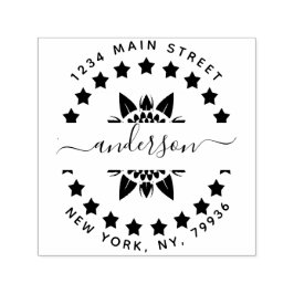 ファミリ名、独自のラウンド差出人住所の作成 セルフインキングスタンプ