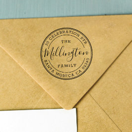 ファミリ名 |独自のラウンド差出人住所の作成 セルフインキングスタンプ