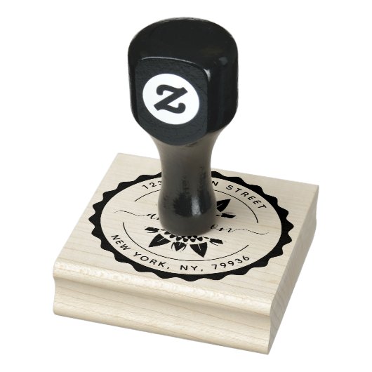 ファミリ名、独自のラウンド差出人住所の作成 ラバースタンプ (スタンプ)