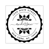 ファミリ名、独自のラウンド差出人住所の作成 ラバースタンプ (インプリント)