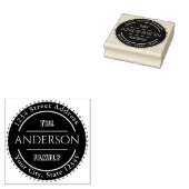 ファミリ名、独自のラウンド差出人住所の作成 ラバースタンプ (押印)