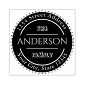 ファミリ名、独自のラウンド差出人住所の作成 ラバースタンプ (インプリント)