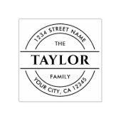 ファミリ名 |独自のラウンド差出人住所の作成 ラバースタンプ (インプリント)