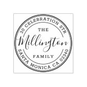 ファミリ名 |独自のラウンド差出人住所の作成 ラバースタンプ (インプリント)