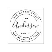 ファミリ名 |独自のラウンド差出人住所の作成 ラバースタンプ (インプリント)