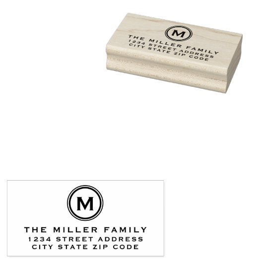 ファミリ名 |独自の差出人住所ラベル ラバースタンプ (押印)