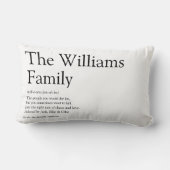 ファミリ名(白黒)モダンおもしろい ランバークッション (裏面)