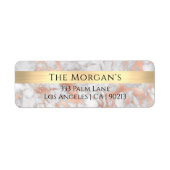 ファミリ名、金ゴールドバンド、ホワイト&バラ金ゴールド大理石 ラベル (正面)