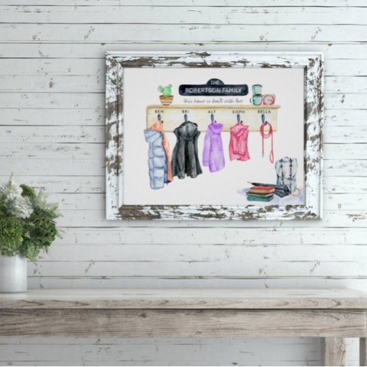ファミリ名 | Mudroomパーソナライズされたキープサケプリント ポスター