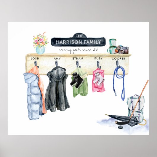 ファミリ名 | Mudroomパーソナライズされたキープサケプリント ポスター (正面)