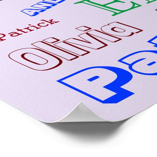 ファミリ名Dazzling Word Cloud ポスター (角)