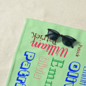 ファミリ名🃏Wordコラージュ ビーチタオル (インサイチュ)