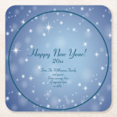 ファミリ団体や組織名を追加Happy New Year 20xx スクエアペーパーコースター (正面)