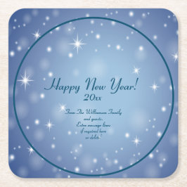 ファミリ団体や組織名を追加Happy New Year 20xx スクエアペーパーコースター