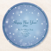 ファミリ団体や組織名を追加Happy New Year 20xx ラウンドペーパーコースター (正面)