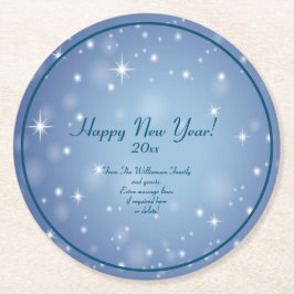 ファミリ団体や組織名を追加Happy New Year 20xx ラウンドペーパーコースター