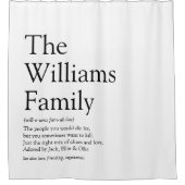 ファミリ定義の白黒おもしろい シャワーカーテン (正面)