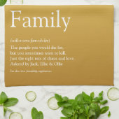 ファミリ定義金ゴールドグリッターグラムモダンおもしろい キッチンタオル (折り畳み)