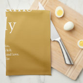 ファミリ定義金ゴールドグリッターグラムモダンおもしろい キッチンタオル (四つ折り)