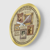 ファミリ履歴アンティークフォトフレーム金ゴールドコラージュ ラージ壁時計 (傾斜)