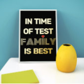 ファミリ引用文と赤いハート金ゴールド 箔ポスター