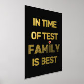 ファミリ引用文と赤いハート金ゴールド 箔ポスター (レイダウン)