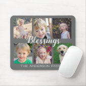 ファミリ恵み6フォトコラージンググレー マウスパッド (マウス)