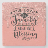 ファミリ感動的恵み引用文 ストーンコースター (正面)