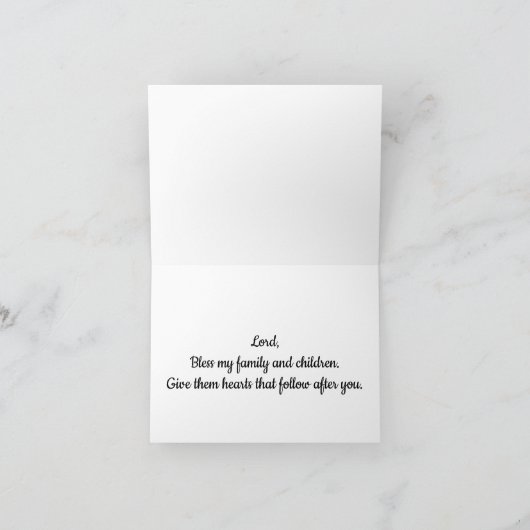 ファミリ感動的祈りの言葉ノートカード サンキューカード (内部)