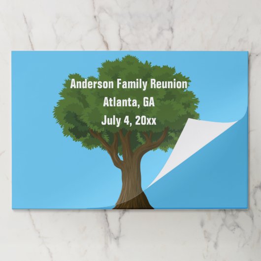 ファミリ懇親会とツリー&文字テンプレート ペーパーパッド (折り畳み)