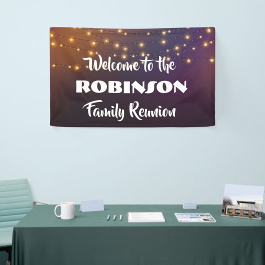 ファミリ懇親会とフェスティバルエレガントストリングライト 横断幕 (トレードショー)