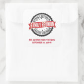 ファミリ懇親会のロゴ黒い赤 スクエアシール (バッグ)