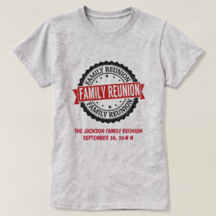ファミリ懇親会のロゴ黒い赤 Tシャツ